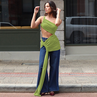 Femmes 2025 printemps été mode Sexy hors épaule Tube poitrine côté creux cordon ruban robe en gros