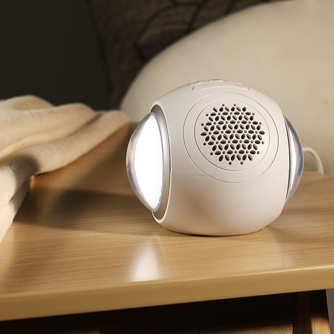 Белый шумоподавитель для детского сна с RGB-подсветкой и функцией таймера