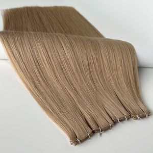 Castagno marrone <span class=keywords><strong>chiaro</strong></span> Genius trame russo capelli umani cuticola intatto Remy Super doppio disegnato invisibile 50g trama - Product Image 1