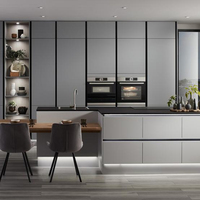 Yalig 2026 Armoires de cuisine personnalisées en MDF et acier inoxydable, écologiques, pour appartement - Design moderne modulaire américain
