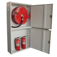Armoire d'incendie à double porte en acier inoxydable avec enrouleur de tuyau d'incendie et accessoire d'équipement de lutte contre l'incendie d'extincteur