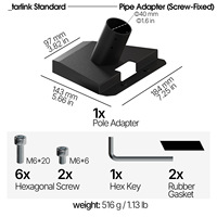 Adaptateur de tuyau Starlink Gen 3, en acier inoxydable, adaptateur de tuyau standard Starlink, adaptateur de montage sur poteau pour Starlink standard