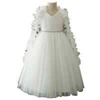 White Flower Girl Maxi Dress, Ball Gown, Evening Wear