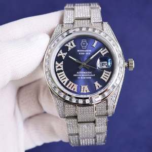 Montre de luxe en acier inoxydable 316L avec diamants moissanite et verre saphir, calendrier intégré, pour homme - Vente en gros - Product Image 6