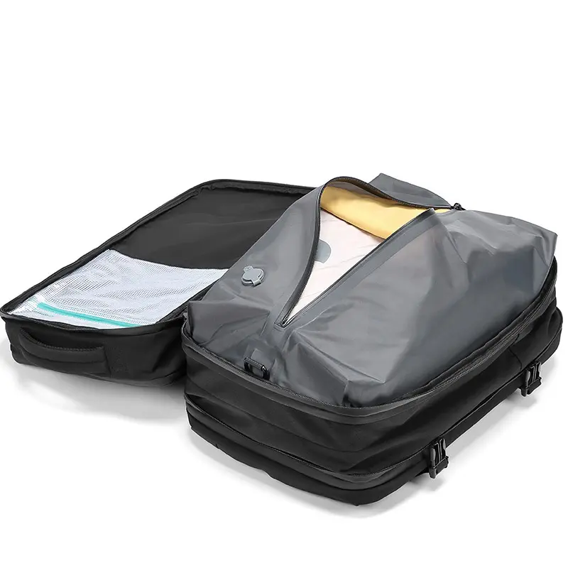 Özel Logo çok fonksiyonlu hava yastığı sırt çantası erkek büyük kapasiteli vakum depolama iş seyahat su geçirmez sırt çantası