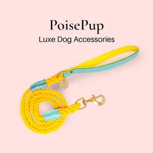 Correa de perro de cuerda trenzada hecha a mano de 5 pies con mango de cuero genuino de la mejor calidad cómoda y duradera 100% algodón Natural - Product Image 1