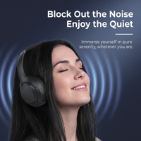 Casque audio hybride ANC Ulisten P8s, 60 heures d'autonomie sans fil, casque stéréo supra-auriculaire avec basses profondes pour les voyages