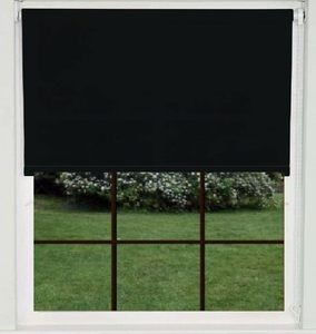 Thermal Insulated Blackout Fabric <strong>Roller</strong> <strong>Blinds</strong> with Easy Fit Room Darkening <strong>Fittings</strong> Included Black (60cm X 165cm) - Product Image 2