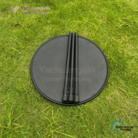 Table pliante ronde en ABS pour l'extérieur avec base en tréteaux, design minimaliste portable pour le camping et la terrasse, 2 places