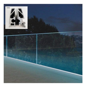 Đèn Led Ngoài Trời Tùy Chỉnh Lan Can Bằng Kính Nhôm Hệ Thống Lan Can Bằng Kính Có Dải Đèn Led - Product Image 1