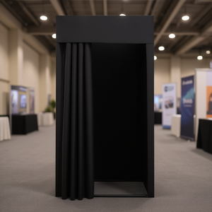 Cortinas de Poliéster Negras de 39 x 39 x 78 Pulgadas, Pantalla de Privacidad Portátil para Cabina de Fotos, Probador, Espacio de Vestir, Sombreado - Product Image 2
