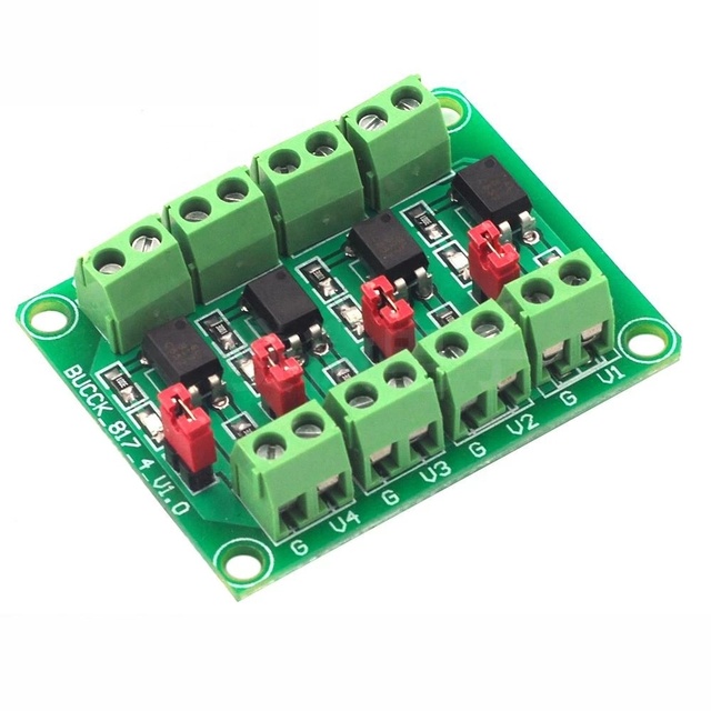 PC817 4 Channel Optocoupler Isolation Board Voltage Converter Adapter Module  Driver Photoelectric Isolated Module