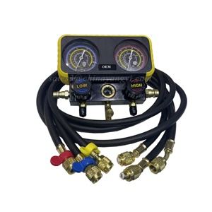 Juego de manómetro de 4 válvulas de aire acondicionado con válvula de bola Compatible con refrigerantes R1234yf <span class=keywords><strong>R134A</strong></span> y R600a R290 - Product Image 5