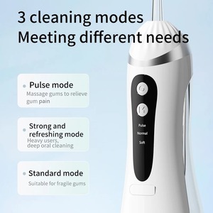 Hydropulseur buccal portable rechargeable étanche IPX6 avec 3 modes de nettoyage, Jet Floss pour blanchiment dentaire - Product Image 6