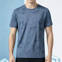 T-shirt de sport à manches courtes pour homme, bande réfléchissante, séchage rapide, polyester, impression de logo personnalisé, pour marathon et cyclisme