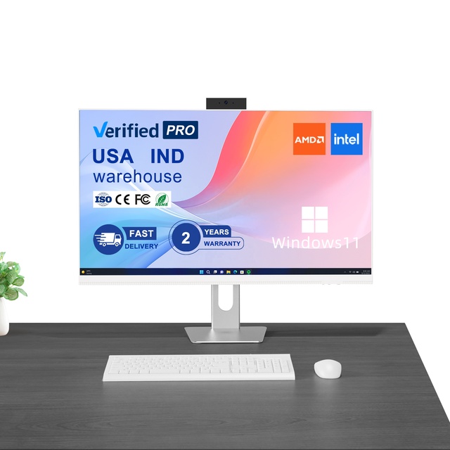 Good Aftersale Services I3 I5 I7 AIO Desktop Computer Full Set 23.8 Inch LCD New Business Use SSD+HDD