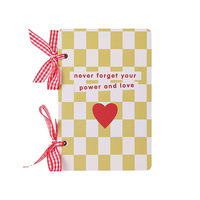 Diario de Papel con Hojas Sueltas Estilo Retro, Impresión CMYK A6, con Lazos de Cinta Roja a Cuadros, 50 Hojas, para Regalo