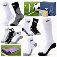 Chaussettes de football WTD Grip Anti-dérapantes Logo imprimé numérique Spandex/Polyester/Coton Chaussettes de sport personnalisées pour hommes