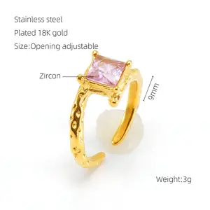 Anello da donna Hip Hop anello regolabile personalizzato anello diamante acqua zircone intarsiato