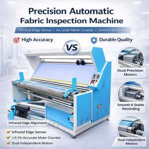 Dubbele motor automatische randgeleide stofinspectiemachine voor gebreide en geweven stof, 1800 mm stofinspectiemachine - Product Image 1