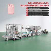 Ligne de production industrielle personnalisée de remplissage d'huile hydraulique 20L, facile à nettoyer, avec machine de remplissage automatique, alimentation et pressage des bouchons