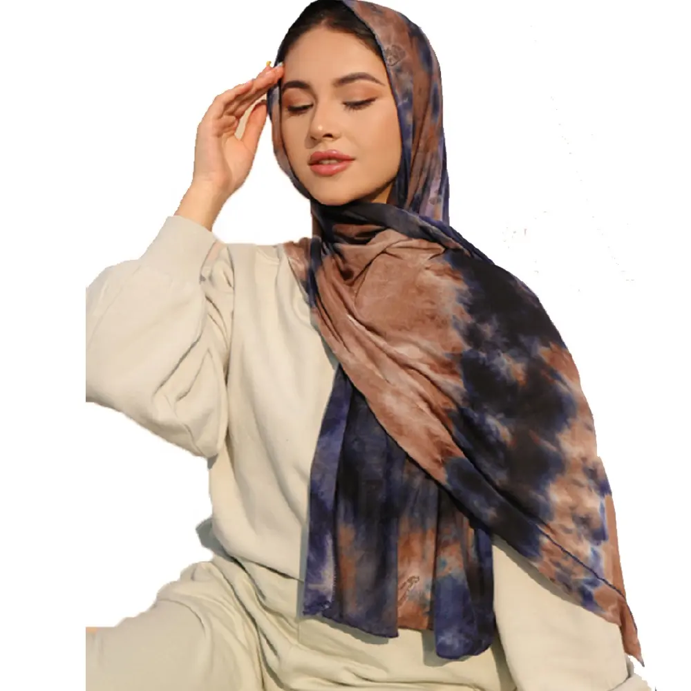 Boutique Của Phụ Nữ Chất Lượng Cao Hijab Bohemia Tie-Dye Khăn Bông Màu Rắn Hijab Indonesia Khăn Trùm Đầu Cho Phụ Nữ