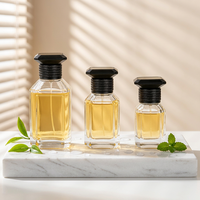 Flacon pulvérisateur carré vide en gros avec boîte, flacon de parfum vintage vide 30ml 50ml 100ml, flacon pulvérisateur de luxe avec couvercle noir