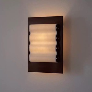 โคมไฟติดผนัง LED สไตล์มินิมอล Bauhaus ลายคลื่น อุตสาหกรรม ทำจากสแตนเลสและผ้า สำหรับห้องนั่งเล่น ห้องนอน ทางเดิน ระเบียง - Product Image 3