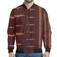 Blouson Bomber Personnalisé pour Homme, Imprimé Oiseau Marin Hawaïen des Îles Polynésiennes, 100% Polyester Écologique et Léger, Logo Personnalisé