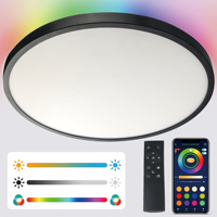 Plafonnier LED encastré ultra fin OKELI avec télécommande, 24W 28W 38W 48W, à intensité variable