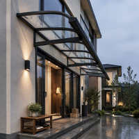 Auvent manuel autonettoyant en aluminium anti-rouille avec protection UV pour extérieur, toit en polycarbonate pour balcon, terrasse et patio