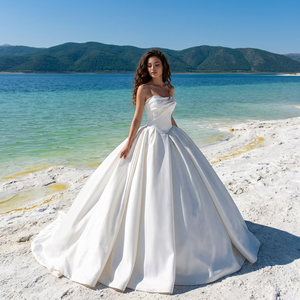 Robe de mariée asymétrique sans bretelles <span class=keywords><strong>Nt77</strong></span> Glamorous, robe de bal avec volants, Jancember - Product Image 1