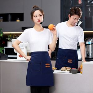 ผ้ากันเปื้อนผ้าแคนวาสกันน้ำพิมพ์โลโก้ตามสั่ง ครึ่งตัว มีกระเป๋า - Product Image 5