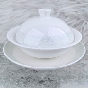 Service de table en porcelaine fine 45% de haute qualité, décor à pois colorés, vaisselle de luxe en céramique avec bordure dorée à la main pour hôtels, restaurants et banquets - Product Image 6