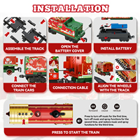 Coffret de jeu de train électrique avec fumée, lumières et son, jouet de train à vapeur pour enfants, décoration de village de Noël, cadeau