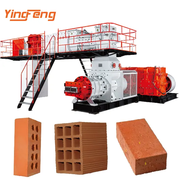 Machine de fabrication de briques d'argile extrudeuse sous vide commerciale, ligne de fabrication de briques creuses de sol en argile rouge, Jky60