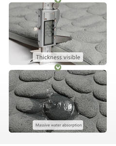 Dayanıklı hızlı kurutma bellek köpük Bathmat kaymaz süper emici halı banyo için ev kullanımı için püsküllü Set - Product Image 5