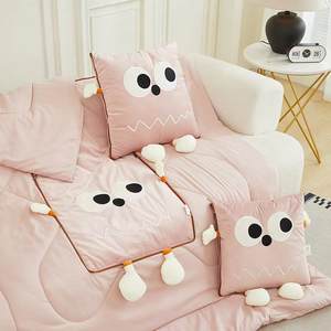 40*40cm tissu plié broderie grands yeux dessin animé figure détachable polyester jeter oreiller maison loisirs <span class=keywords><strong>couverture</strong></span> - Product Image 2
