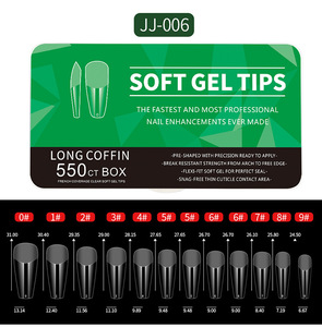 Ongles en acrylique carrés effilés à couverture complète, faux ongles en gel à presser pour salon ou usage domestique - Product Image 3