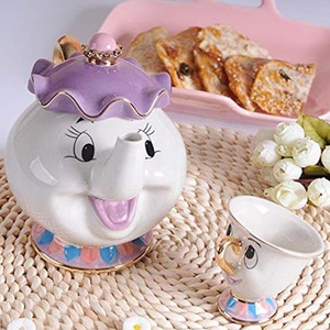 Nouvelle belle et la bête <span class=keywords><strong>madame</strong></span> potts puce porcelaine théière tasse ensembles théière - Product Image 6