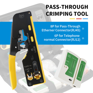 Customizable Ethernet Network Tool RJ45 Pass-Through <strong>Crimping</strong> Tool Kit Cat7 Cat6 Cat5 Crimper <strong>Set</strong> - Product Image 2