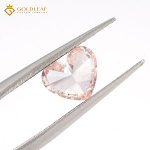 Diamants de laboratoire Goldleaf IGI Report, synthétiques, taillés en cœur, couleur rose clair fantaisie, percés au laser, 1ct 2ct 3ct VVS VS, pour la fabrication de bijoux - Product Image 2