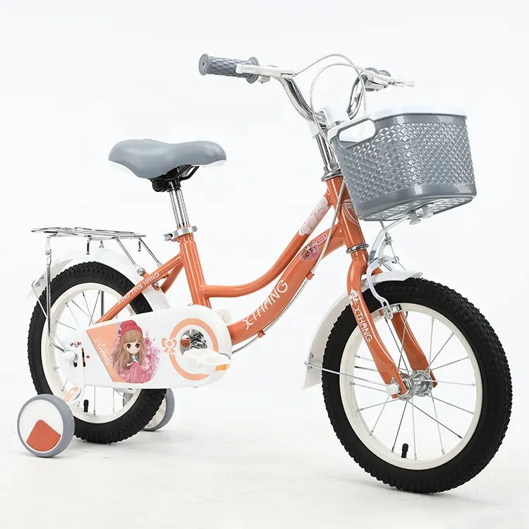 Vélo à jante en acier pour enfants, 12, 16 pouces, couleur orange, pour enfants de 5 ans, nouvelle fabrication, vente en gros