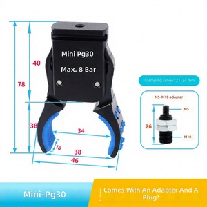 <b>Mini</b> Pneumatic <b>Robot</b> Arm Accessory Curved Gripper Clamp with Soft Silicone Jaw Magnetic Detection Nozzle EOAT Fixture - Product Image 5