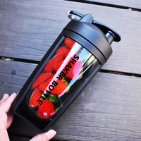 Bouteille de shaker personnalisée avec logo du fabricant, vente en gros, bouteille de shaker sportive en plastique pour la salle de sport, bouteille de shaker pour protéines pour le fitness