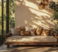 AJJ-M557 Canapé de salon sur mesure de style Zen pour maison d'hôtes, hôtel et design d'intérieur, fabriqué par une usine de meubles sur mesure
