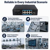 Switch Ethernet Industrial Administrado Gigabit de 8 Puertos y 2 SFP, Montaje en Riel DIN, Sin Ventilador, Switch de Red L2, Carcasa Metálica, Amplio Rango de Temperatura