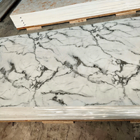 Panel de Pared de PVC con Diseño Floral Grande, Efecto Mármol Moderno y Acabado Brillante |   Marmolado Blanco Impermeable y Resistente al Fuego para Hoteles, KTV y Villas