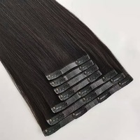 Extensions de cheveux Remy indiens de couleur noire naturelle Hotsale Clip sans couture de cheveux humains de haute qualité