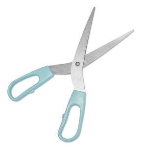 Office Scissors Stainless Steel Blue Straight Head For Home Use Bulk Paper Cutting Tools - Product Image 1
